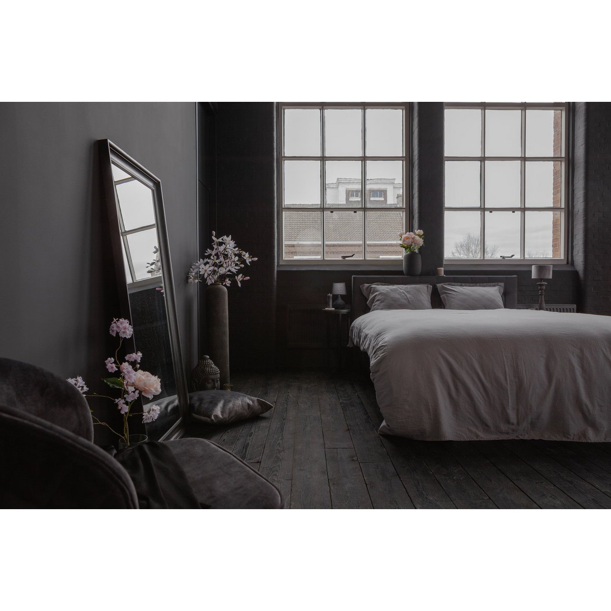 Linen Duvet Cover Set Cloudy Gray