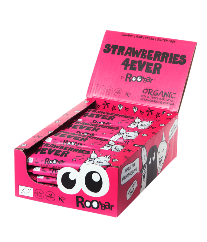 Strawberries 4ever Bar, organic, Roobar, 30g