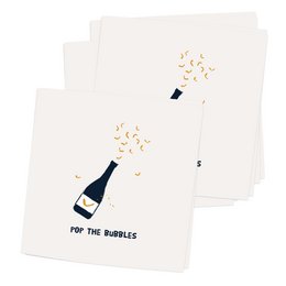 Lot de 10 cartes de vœux avec enveloppe | POP LES BULLES - FÊTE | fête - invitation - anniversaire - quelque chose à fêter - anniversaire - comme ça - champagne - bulles - nouvel an - anniversaire | carte pliée - blanc cassé mat - papier biotop de qu...