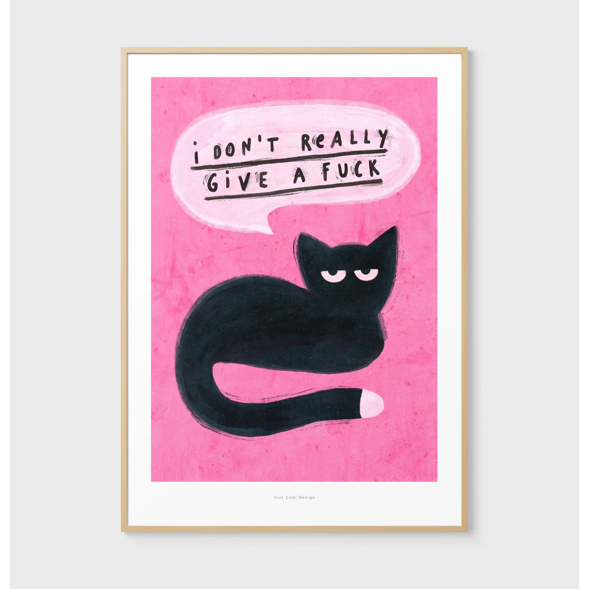 Gatto scontroso | Poster di stampa d'arte di illustrazione