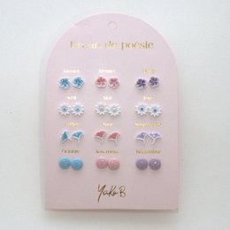 Box of 12 Ceramic Earrings — A Year of Pastel Poetry