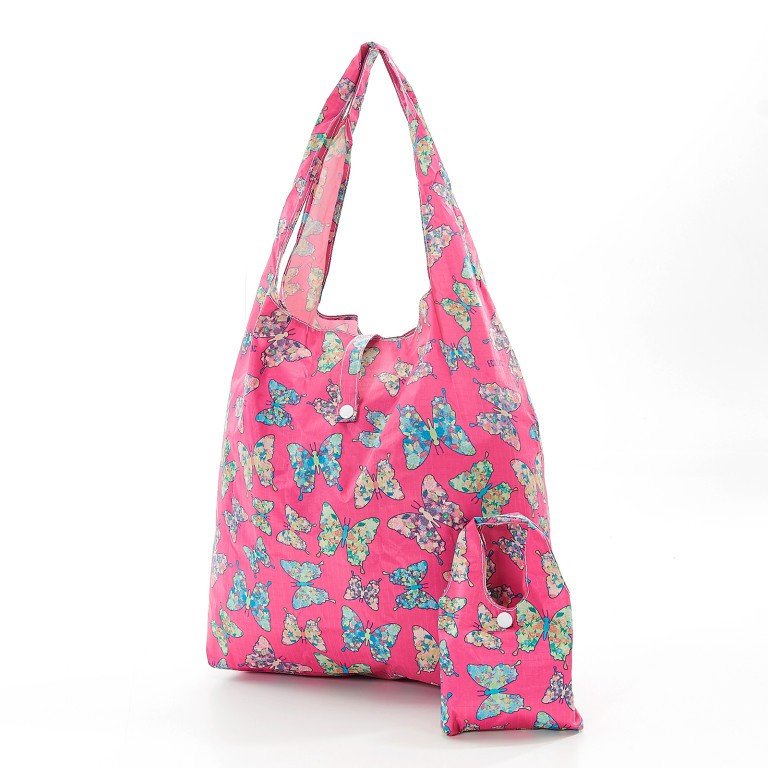 Sac cabas papillon en nylon recyclé rose
