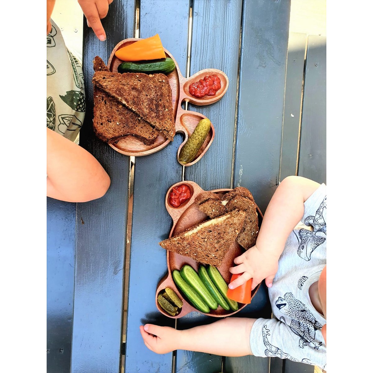 Handmade - Kids Plate - Bear - Eco-friendly - Khaya Wood