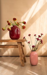 Vase Metal Dark Red 32cm