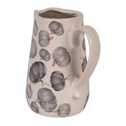 Decoratie Kan 16x12x18 cm Beige Grijs Keramiek Pompoen