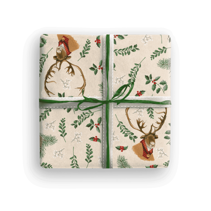Geschenkpapier Weihnachten Rentier – Ricardo im Strickpulli (3er-Set)