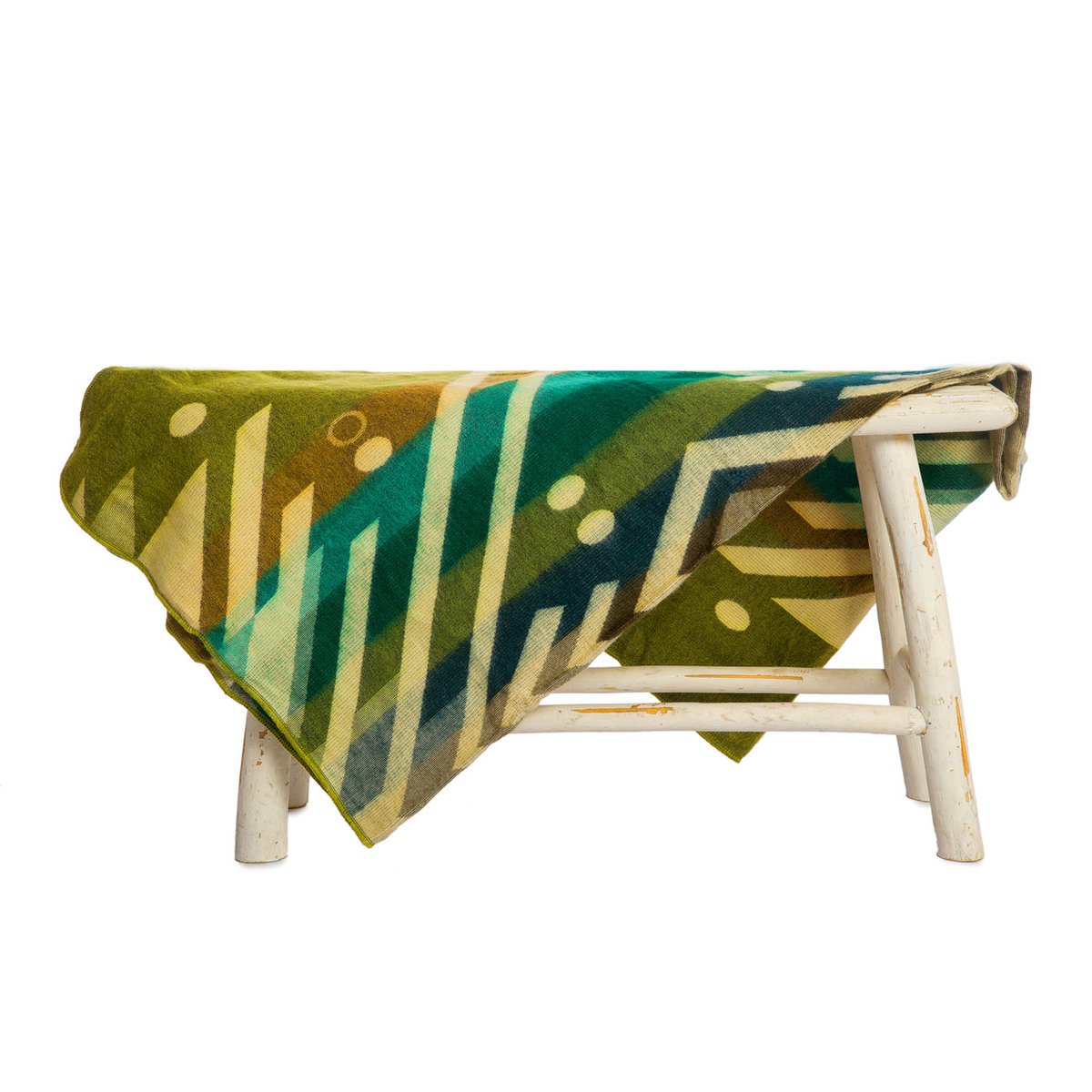 Mini Imbabura Green - Mini couverture en alpaga équatorien | couverture indigène |