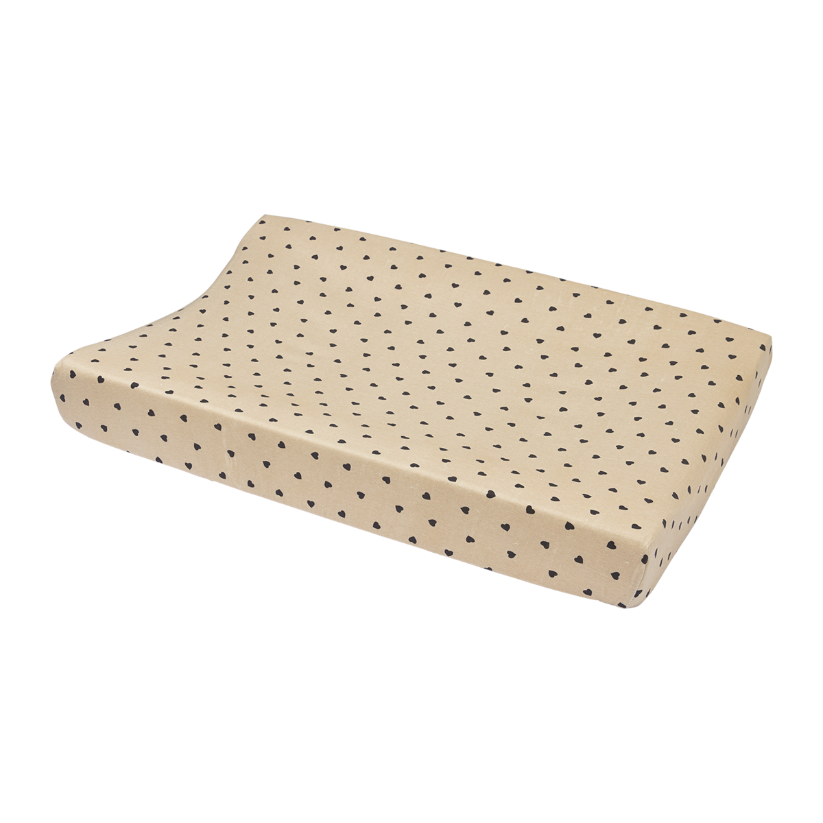 Changing pad cover jersey print Sweet Heart Soft Sand/Black