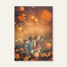 Whimsical illustration of a child exploring a magical, fantastical world with glowing orbs and nature elements. The image evokes a sense of wonder and imagination.