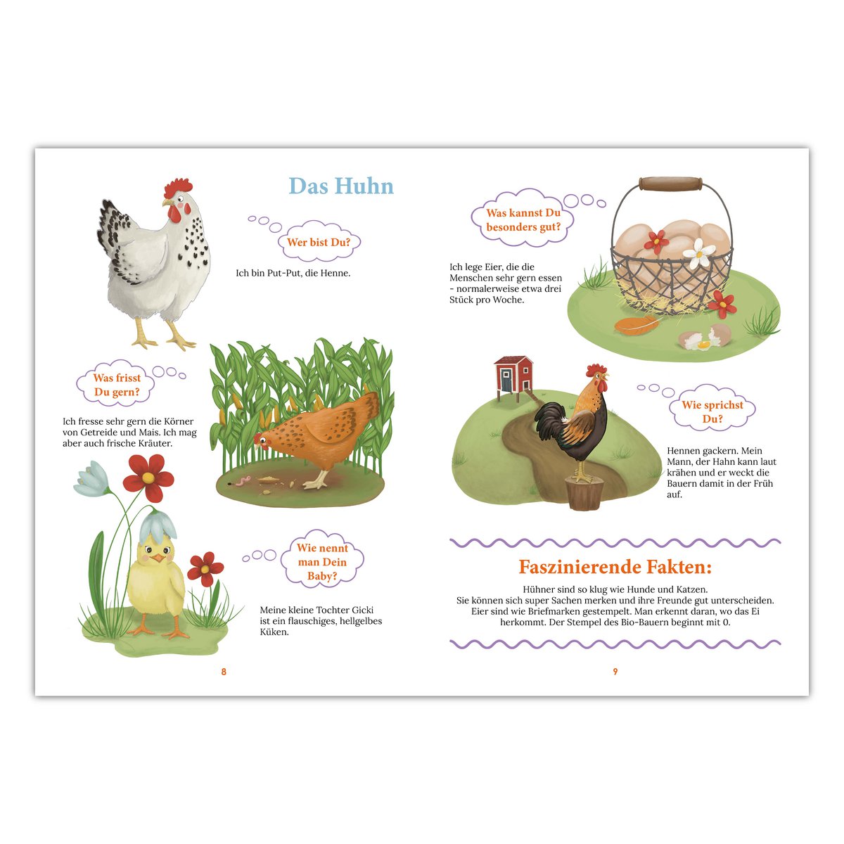 Livre de connaissances "WiBuKi" pour enfants : Les animaux de la ferme - plein de choses sur les animaux qui vivent à la ferme - pour les enfants à partir de 3 ans