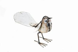 ZIMBA-ARTS METAL WHITE PIWAKAWA