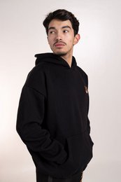 Herren Hoodie Hoody Kapuzenpullover Sweatjacke hoher Kragen Bauchtasche