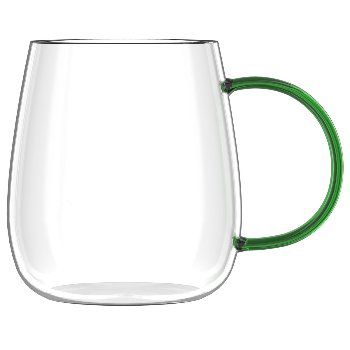 ZESTAW 2 szklanek jednościennych z zielonym uchwytem 400ml BOLLA 1142