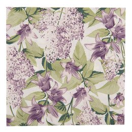 Set of 20 white and purple paper napkins, each measuring 33x33 cm.