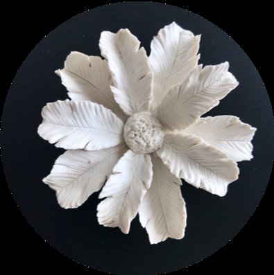 Wooden box and porcelain flower 20 cm - PALMI XL