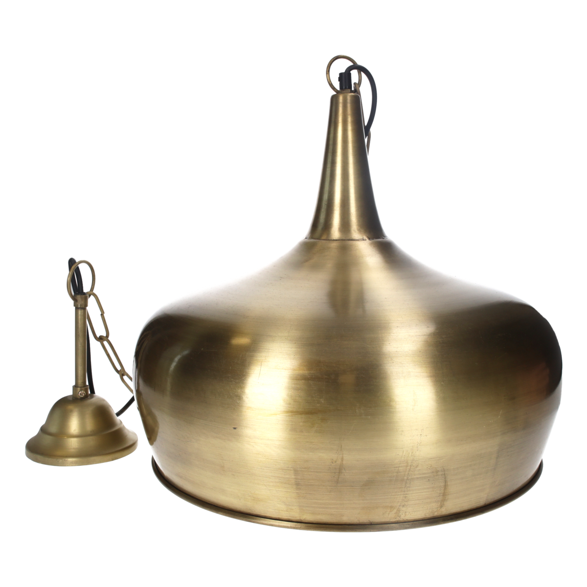 Guld hængelampe d 45 h 43 cm i guldmetal