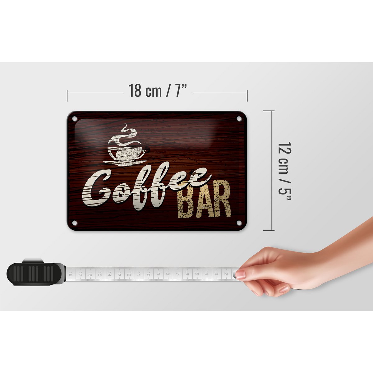 Targa in latta con scritta 18x12 cm Decorazione Bar Caffetteria