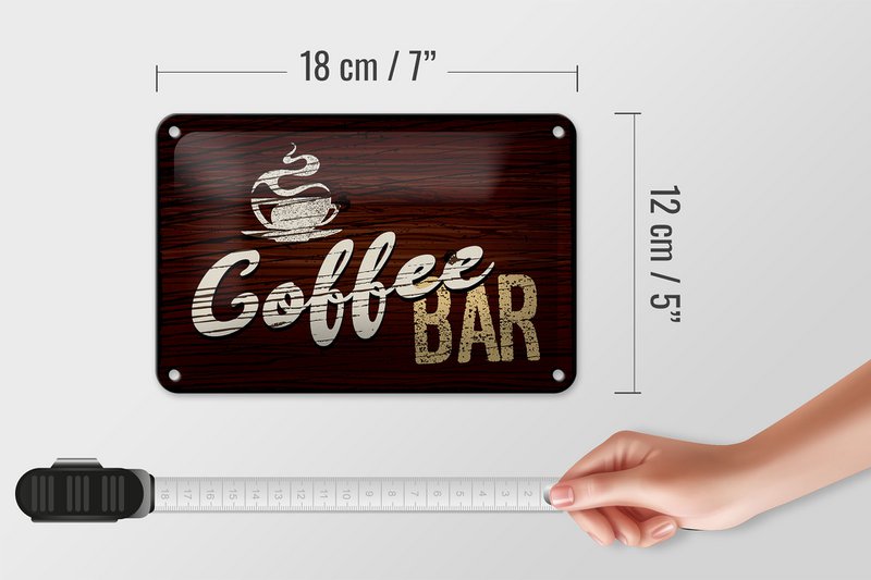 Targa in latta con scritta 18x12 cm Decorazione Bar Caffetteria