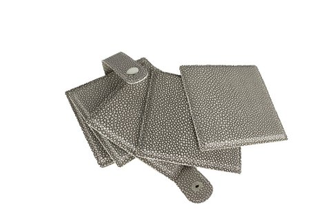 Glasuntersetzer 6-er Set Rochen Kunstleder grau Untersetzer