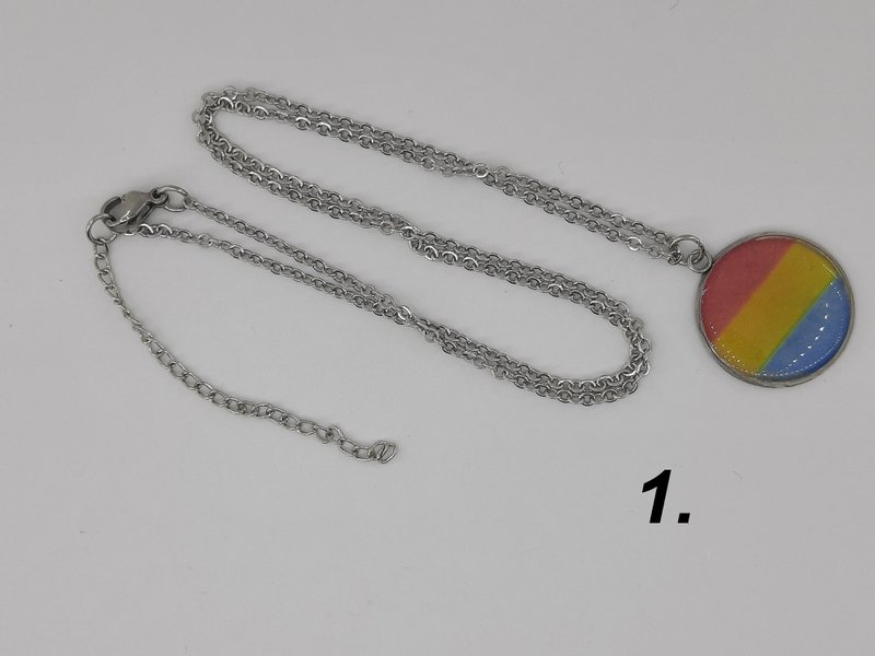 %231189 Ensemble collier/boucles d'oreilles PAN Pride
