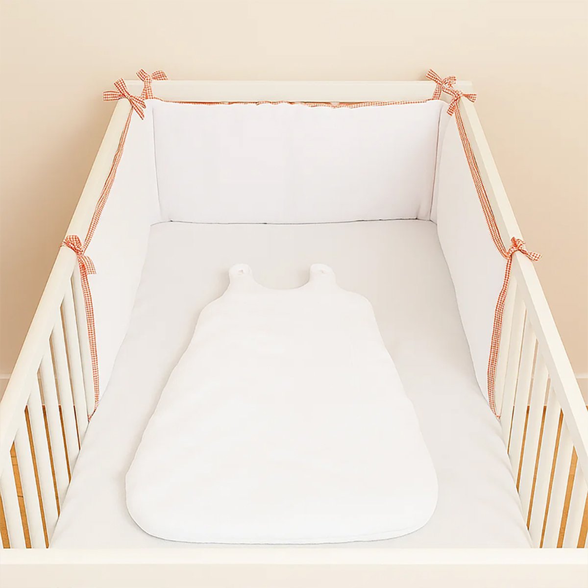 Protector de cama de algodón orgánico blanco