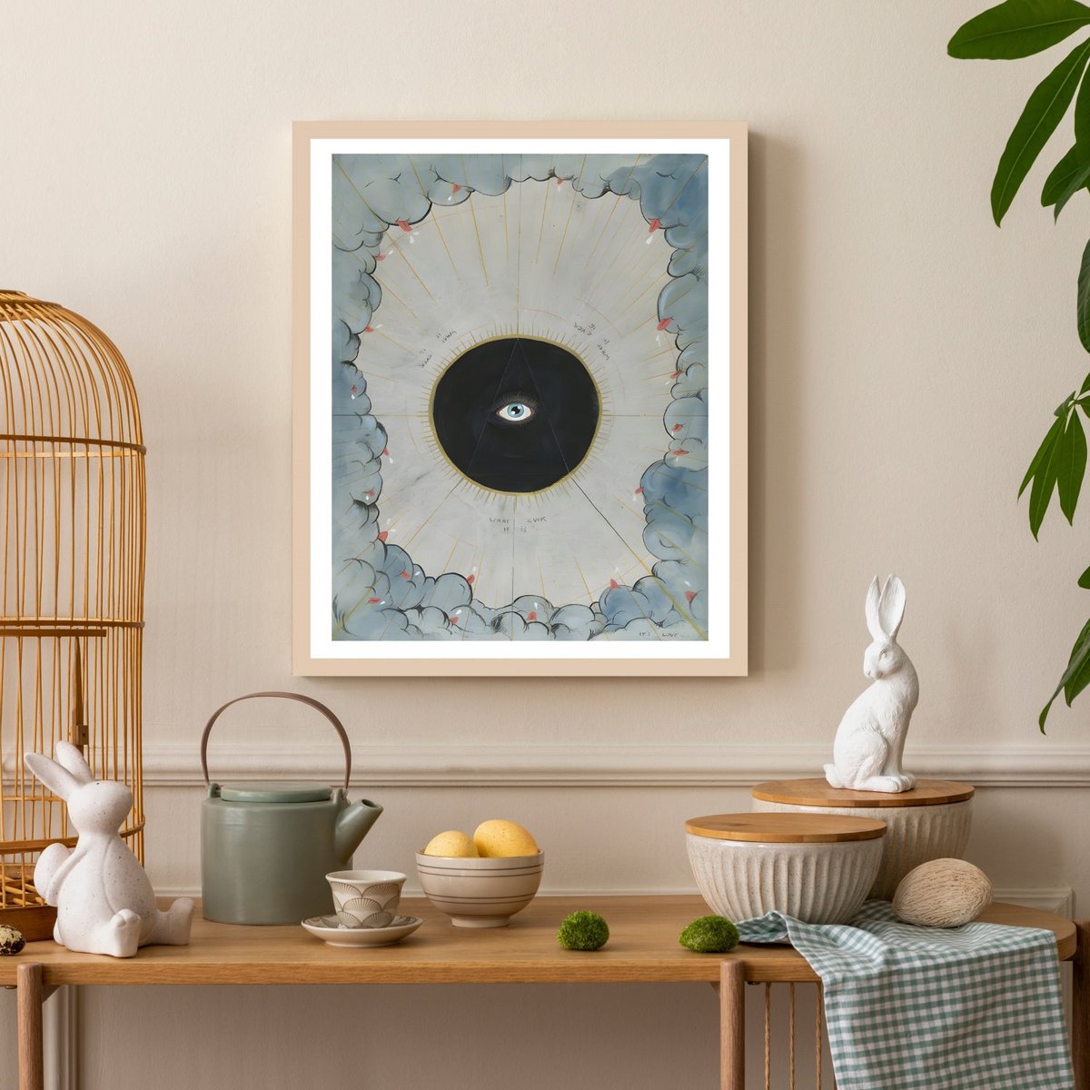 Frame picture - all-seeing eye drawing