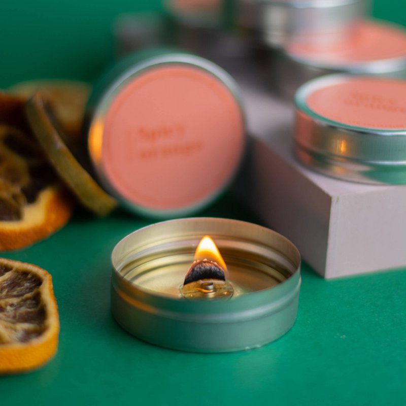Mini candele profumate di soia, Arancio Speziato