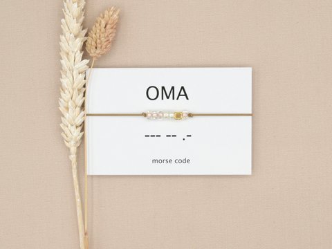 Morse code armband Oma (zilver,rosé goud,goud)