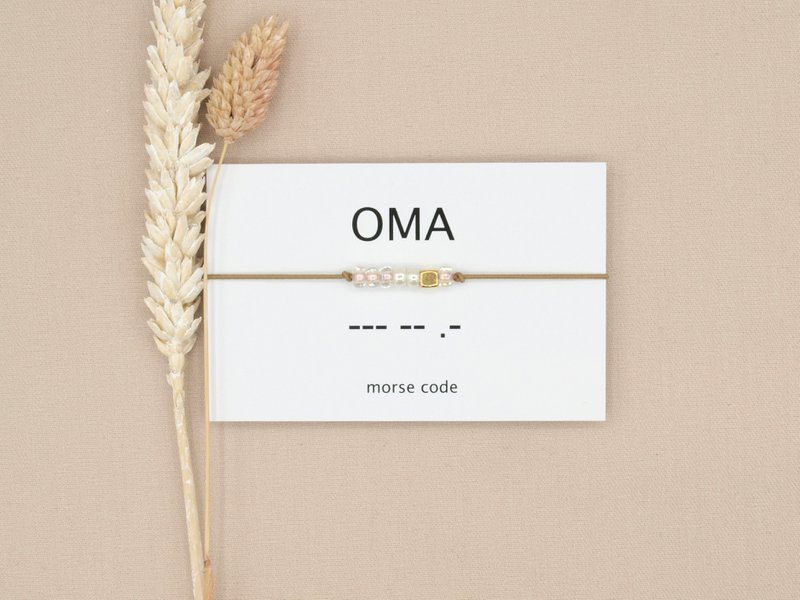 Morse code armband Oma (zilver,rosé goud,goud)