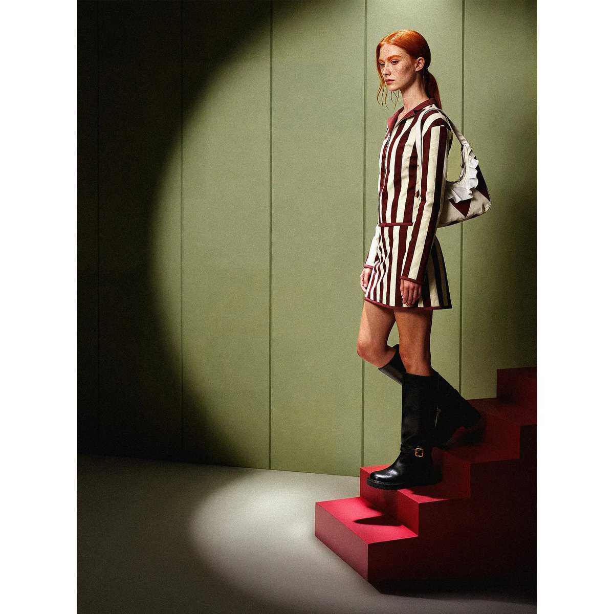 Whistle Burgundy Striped Jacket