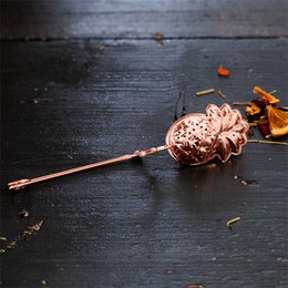 Tea tongs, tea filter, tea infuser "pineapple" rose gold