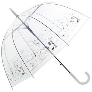TRANSPARENTER REGENSCHIRM DEKORIERT8 TIERSTÄBE _°85X84CM-AUTOMATISCHE ÖFFNUNG LL85401