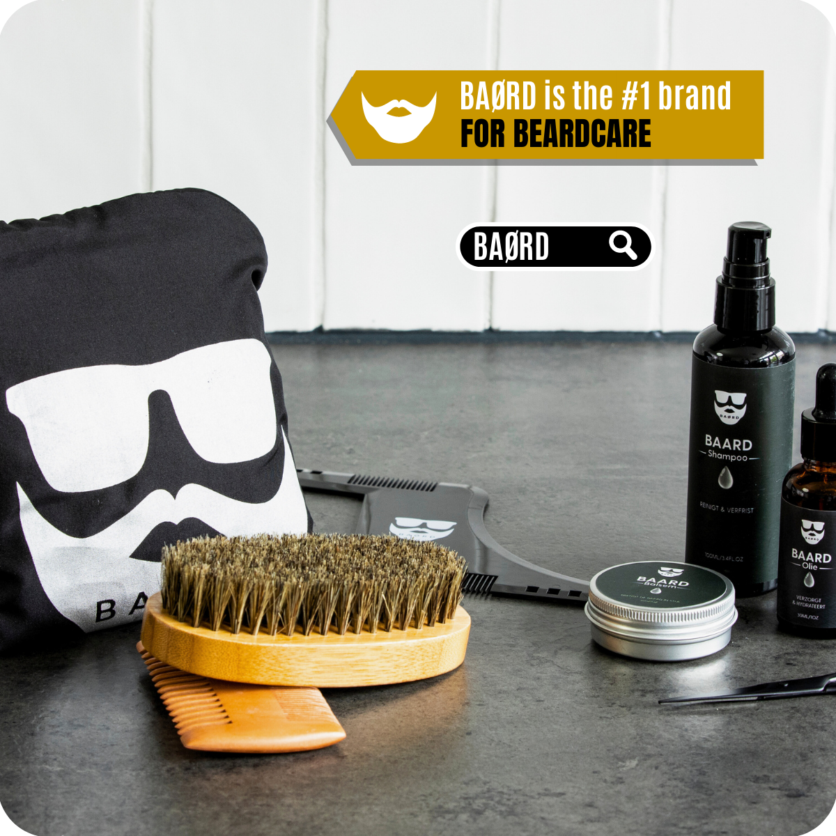 Cepillo para Barba - Madera de Bambú - Cerdas Veganas - Diseño Ergonómico - Para Hombres