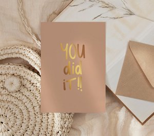 Kaart | Met goudfolie | You did it!!