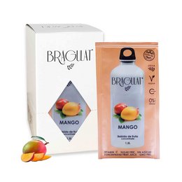 Mango juice drink in 15 bags. Bright orange color, sweet and tangy flavor of fresh mangoes.