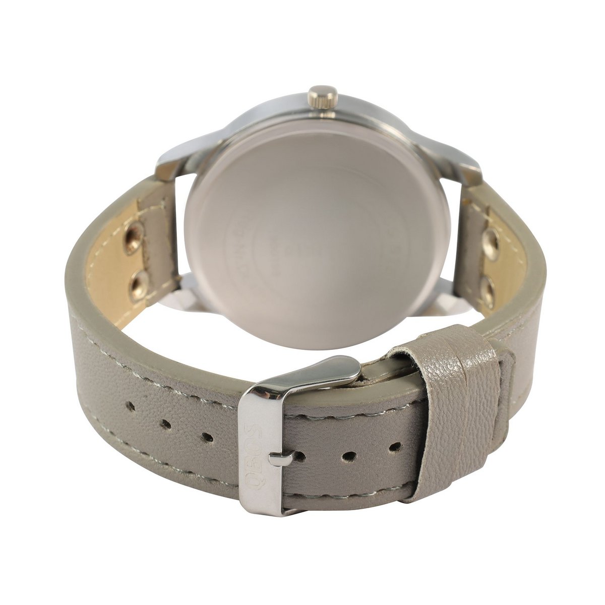 Reloj QBOS unisex con correa de piel sintética.