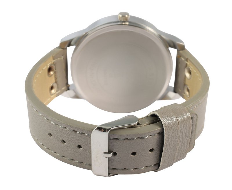 Reloj QBOS unisex con correa de piel sintética.