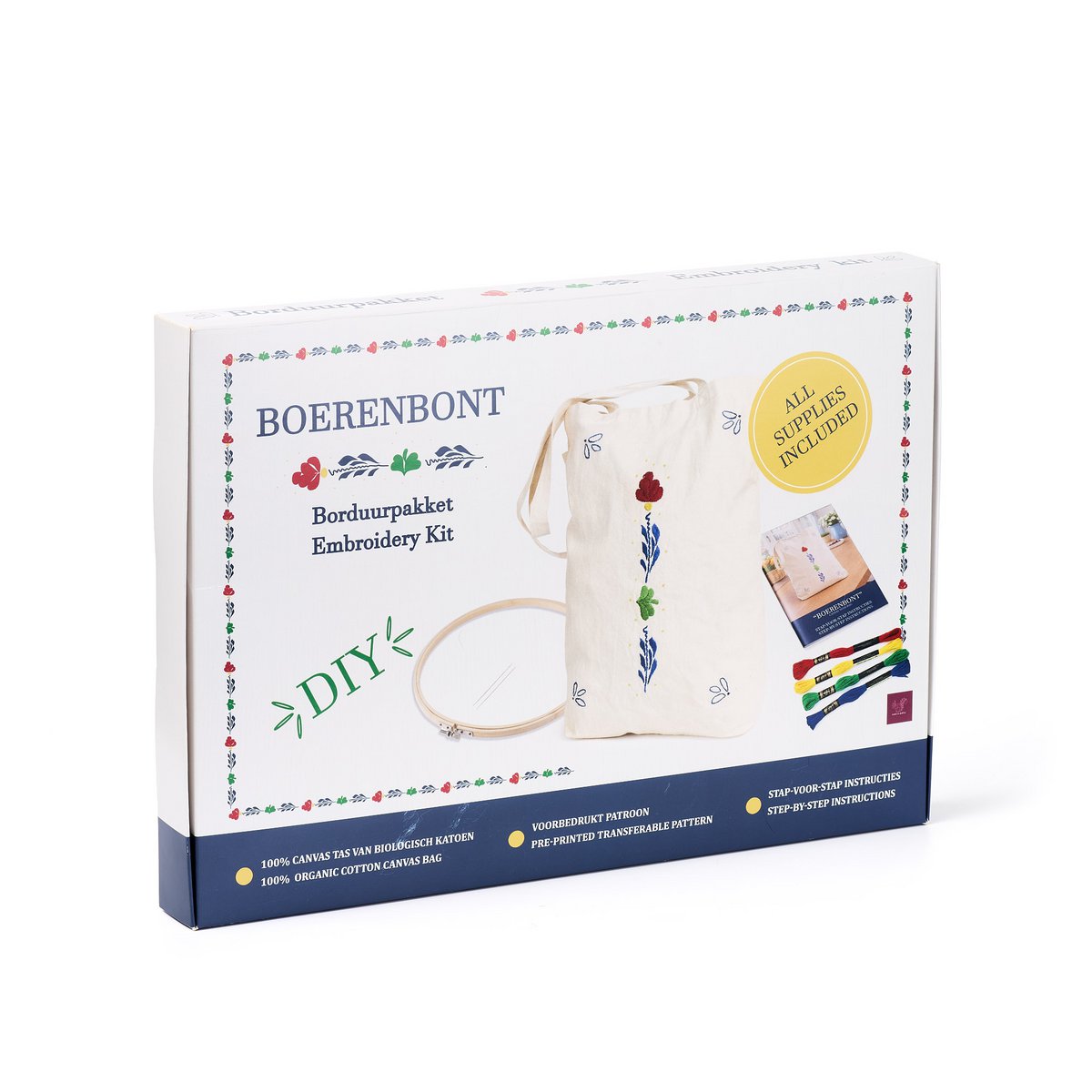 DIY Tote Bag Borduurpakket "Boerenbont"
