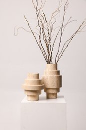 Travertine Agano Vaas L