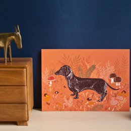 Poster A4 Herbstlicher Dackel