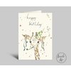 Geburtstagskarte | Happy Birthday | Giraffe macht Party | Klappkarte