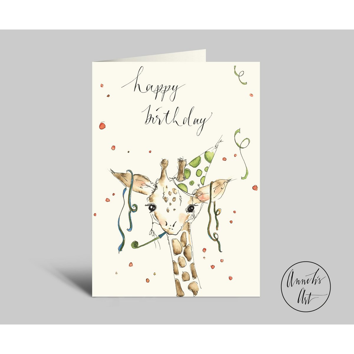 carte d'anniversaire | joyeux anniversaire | Fête girafe | Carte pliée