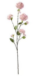 Pink artificial carnation flowers spray with multiple blooms on single stem