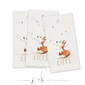 Cadeaulabel/Bloemenkaartje - Vosje