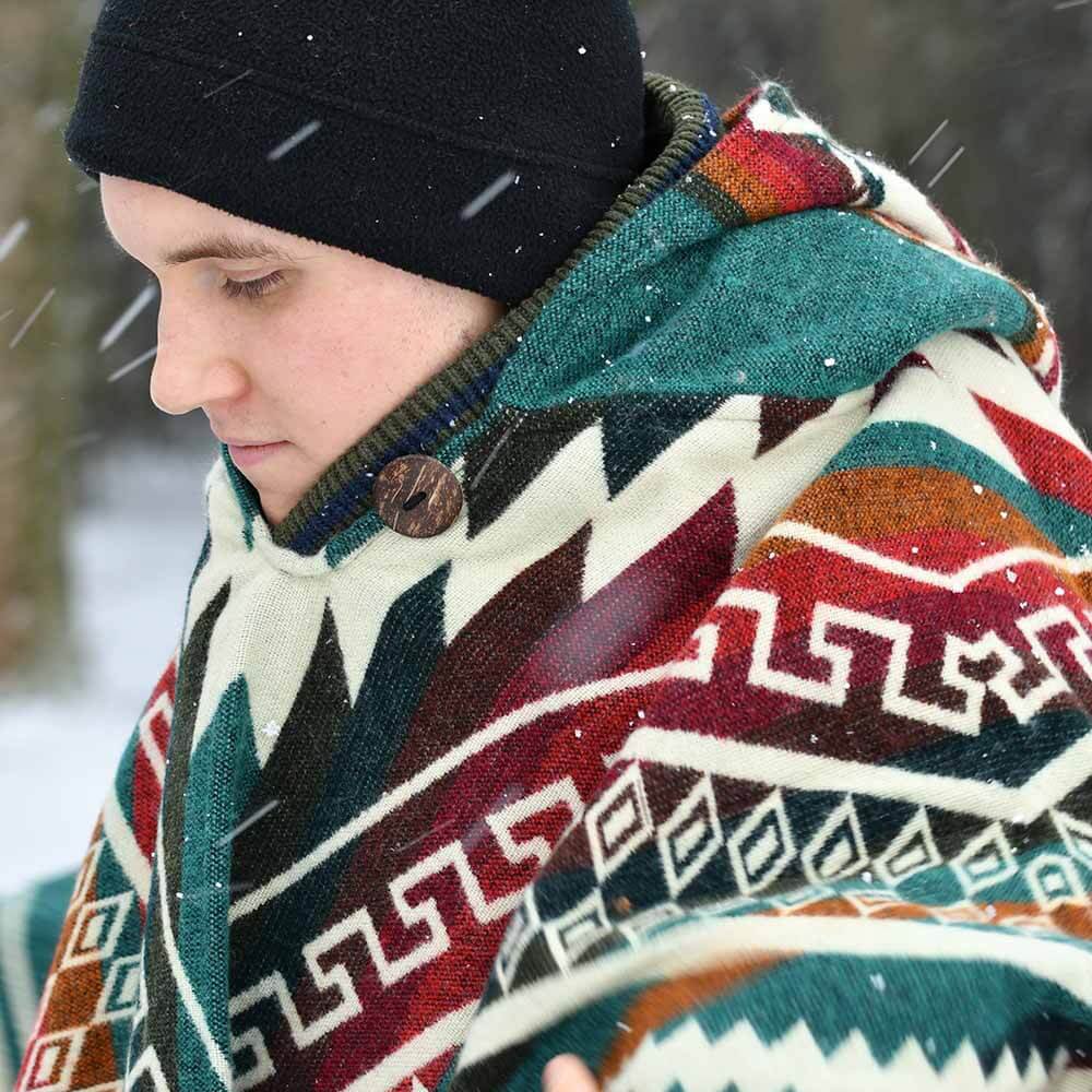 Alpaca Poncho Colored - Made in Ecuador