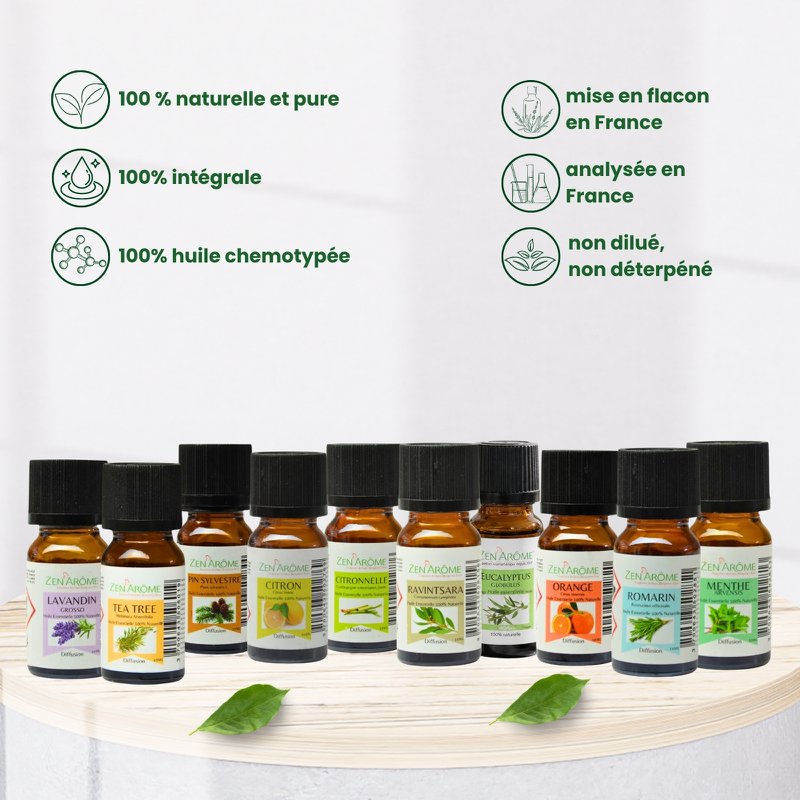 Juego de 10 aceites esenciales con estuche de almacenamiento gratuito
