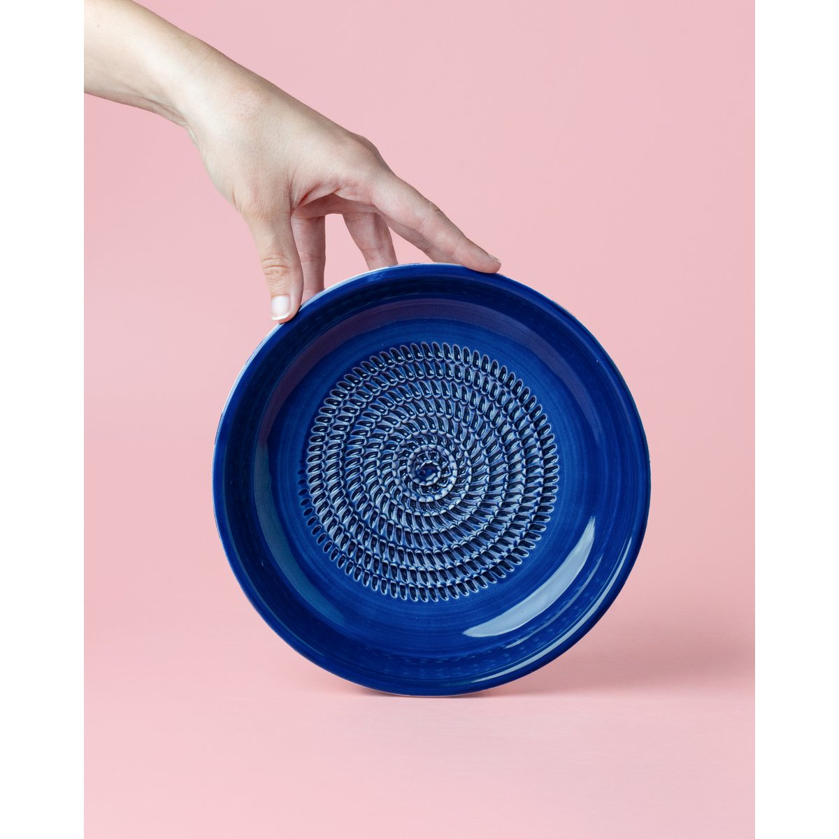 Ceramic Garlic Grater Plate - Blue and white - Large Costa Azul