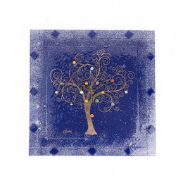 Square wall watch in Murano glass, favor gift idea, golden gold decoration