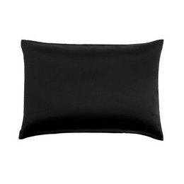 Luxurious black silk pillowcase available in queen, king, and square sizes. Soft, smooth, and breathable for a comfortable sleep.