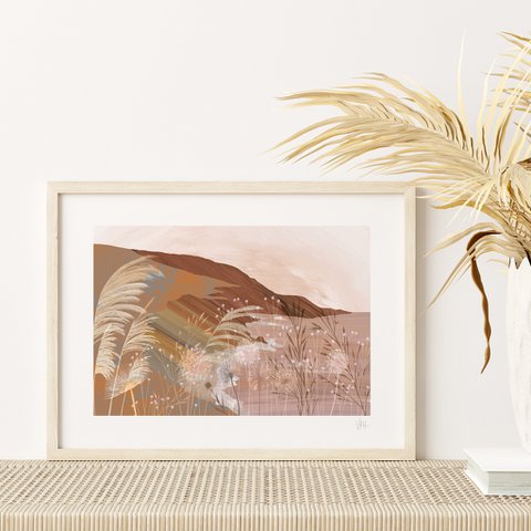 Cliff Tops Earth Toned Landscape Print